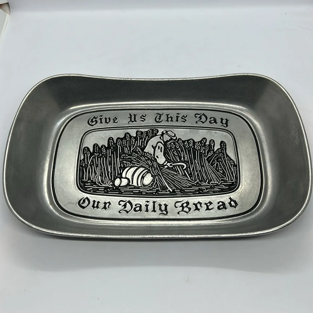 Wilton Armetale Pewter Give Us This Day Our Daily Bread Tray USA 10.75” NWT - Picture 3 of 9
